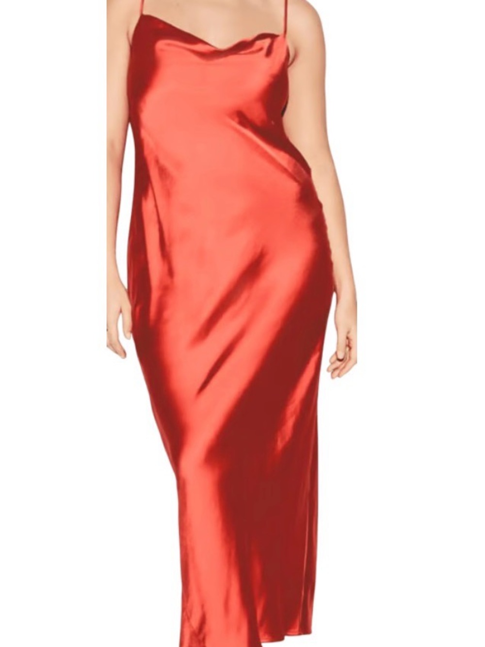 Old Navy Red Satin Cowl Slip Dress XS